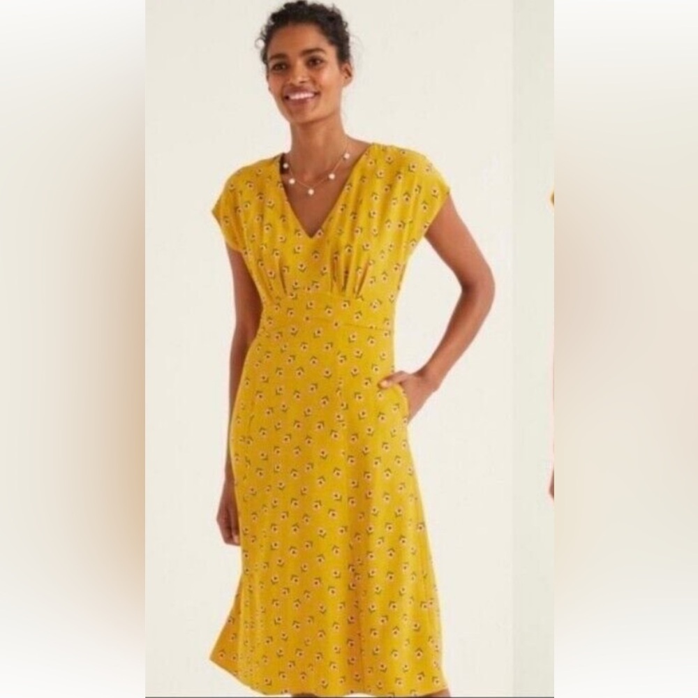 Boden Yellow Floral Rosemarie Dress - Picture 1 of 12